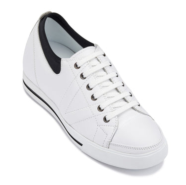 Elevator shoes height increase TOTO - D8171 - 2.4 Inches Taller (White/Black)