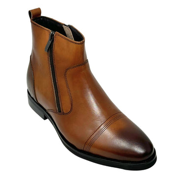 Elevator shoes height increase FSL0131 - 2.8 Inches Taller (Brown) - Size 6.5 Only