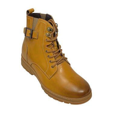 Elevator shoes height increase FSS0074 - 2.8 Inches Taller (Yellowish Brown) - Size 6.5 Only
