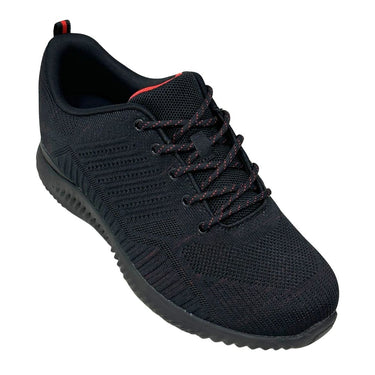 Elevator shoes height increase FSU0072 - 2.6 Inches Taller (Black/Red) - Size 11 Only