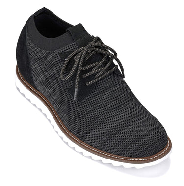 Elevator shoes height increase CALTO - J1504 - 3.2 Inches Taller (Charcoal Grey)