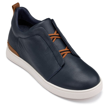 Elevator shoes height increase CALTO - J1934 - 2.6 Inches Taller (Navy) - Slip-On Snoafers