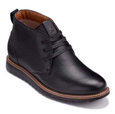 Elevator shoes height increase CALTO - J2190 - 2.6 Inches Taller (Black/Black Sole) - Chukka Boots