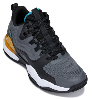 Elevator shoes height increase CALTO - Q392 - 3 Inches Taller (Gray/Orange) - Basketball High-Top Sneakers