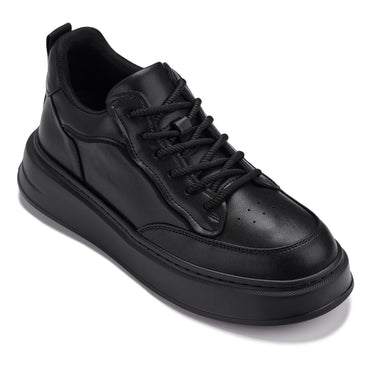 Elevator shoes height increase CALTO - Q430 - 2.6 Inches Taller Lightweight (Black/Black Sole) - Chunky Sole Sneakers
