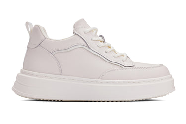 Elevator shoes height increase CALTO - Q431 - 2.6 Inches Taller Lightweight (Cream/White Sole) - Chunky Sole Sneakers