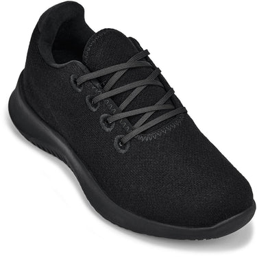 Elevator shoes height increase CALTO - Q502 - 2.4 Inches Taller (Noir Merino Wool) - Ultra Lightweight Sneakers