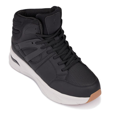 Elevator shoes height increase CALTO - S23411 - 3.2 Inches Taller (Black/Grey Sole) - High-Top Height-Boosting Sneaker