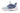 Elevator shoes height increase CALTO - S3861 - 2.6 Inches Taller (White/Navy) - Chunky Sole Sporty Sneakers