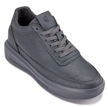 Elevator shoes height increase CALTO - X1649 - 2.8 Inches Taller (Iron Grey) - Lightweight Sneakers