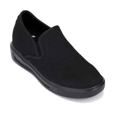 Elevator shoes height increase CALTO - X2780 - 2.8 Inches Taller (Black/Black Sole) - Lightweight Sneaker Loafers