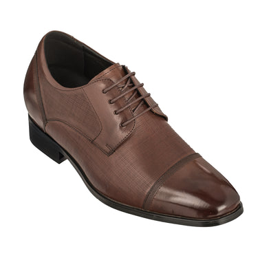 Elevator shoes height increase CALTO - Y40551 - 3.2 Inches Taller (Coffee Brown)