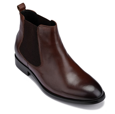 Elevator shoes height increase CALTO - Y72231 - 2.8 Inches Taller (Coffee Brown) - Chelsea Boots
