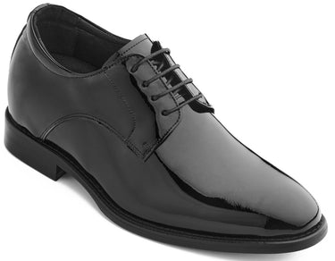 Elevator shoes height increase CALTO - Y7401 - 2.8 Inches Taller (Black) - Patent Leather Formal Dress Shoes