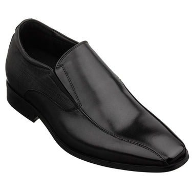 Elevator shoes height increase TOTO - Y6361 - 2.2 Inches Taller (Black) - Slip-On Dress Oxford