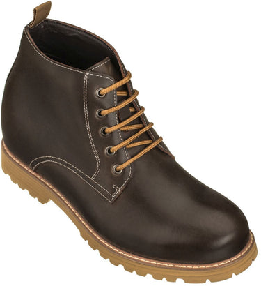Elevator shoes height increase CALTO - S8752 - 3.4 Inches Taller (Dark Brown)