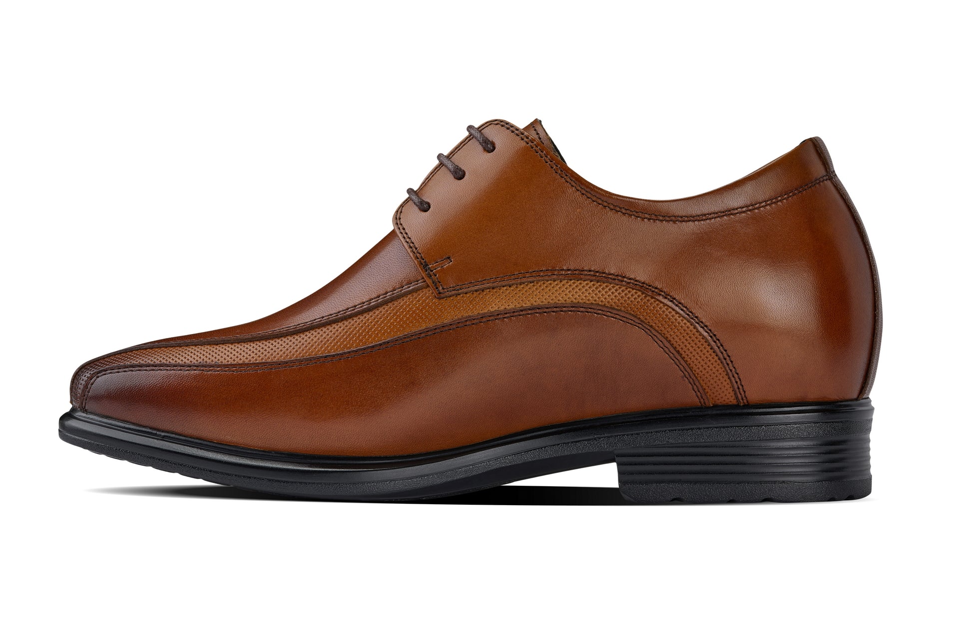 Height Increase Elevator Shoes Men CALTO - G60126B - 3 Inches Taller (Brown)