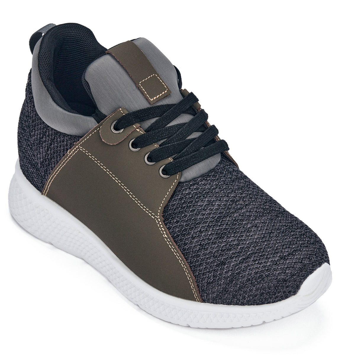 Men\'s Calto High-Top Casual Elevator Sneakers in Gray CALTO 4-Inch Taller Men main image 3