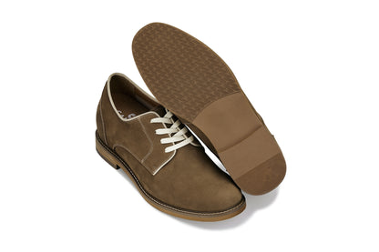 CALTO - J1312 - 3 Pulgadas Más Alto (Marrón Caqui) - Zapatos de Cuero Casual de Negocios