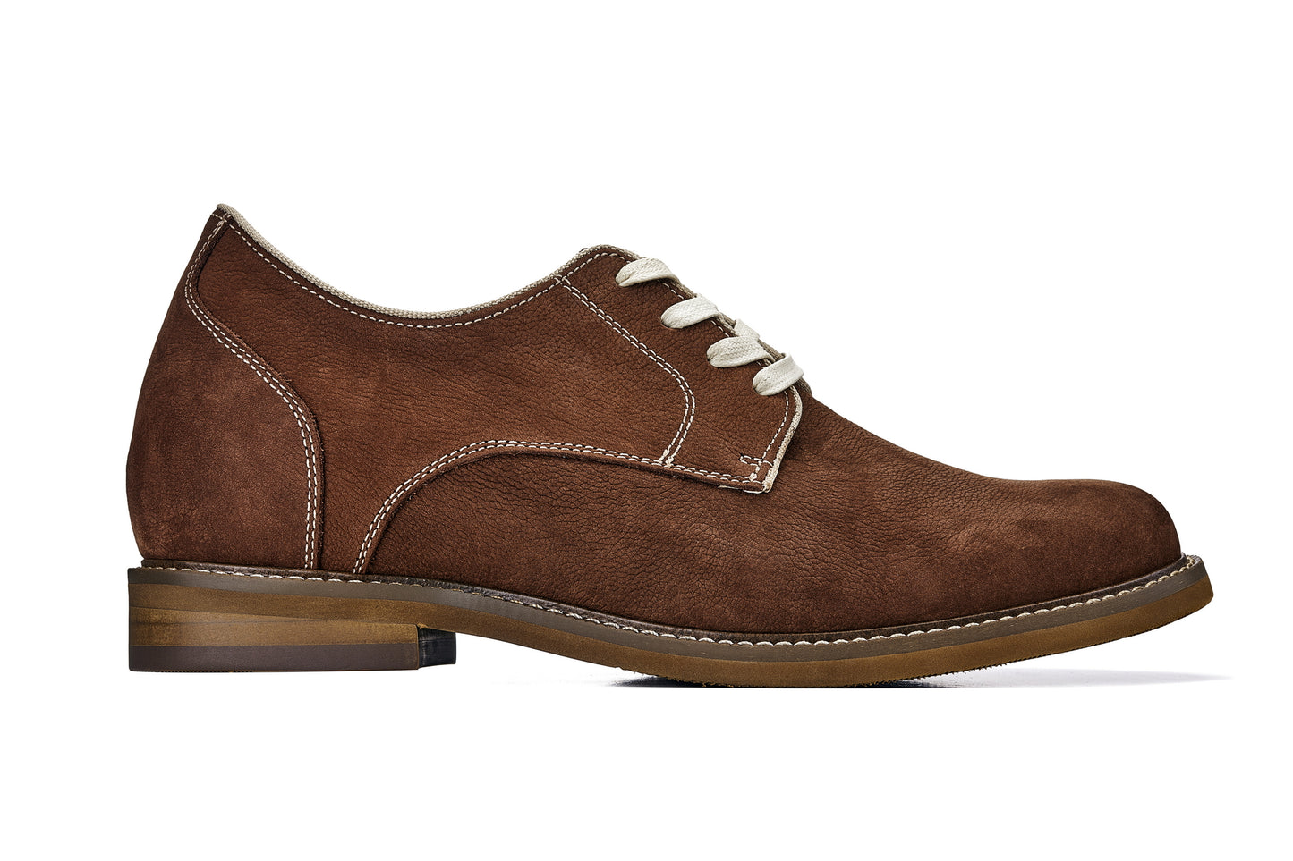 CALTO - J1313 - 3 Pulgadas Más Alto (Marrón Caramelo) - Zapatos de Cuero Casual de Negocios