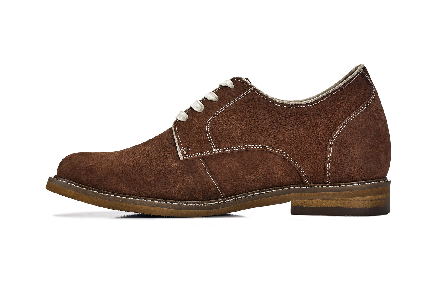 CALTO - J1313 - 3 Pulgadas Más Alto (Marrón Caramelo) - Zapatos de Cuero Casual de Negocios