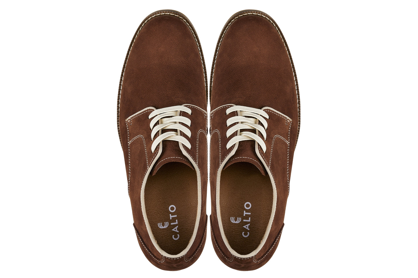 CALTO - J1313 - 3 Pulgadas Más Alto (Marrón Caramelo) - Zapatos de Cuero Casual de Negocios