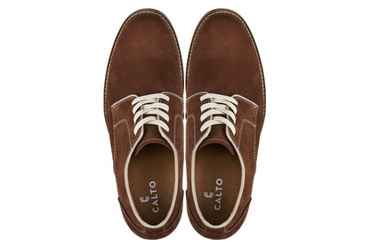 CALTO - J1313 - 3 Pulgadas Más Alto (Marrón Caramelo) - Zapatos de Cuero Casual de Negocios