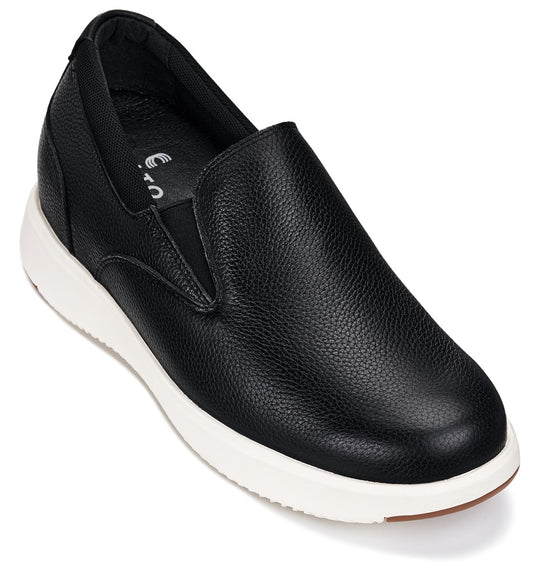 CALTO - J1420 - 2.8 Inches Taller (Onyx) - Leather Loafers