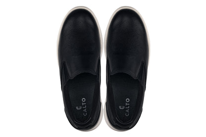 CALTO - J1420 - 2.8 Inches Taller (Onyx) - Leather Loafers