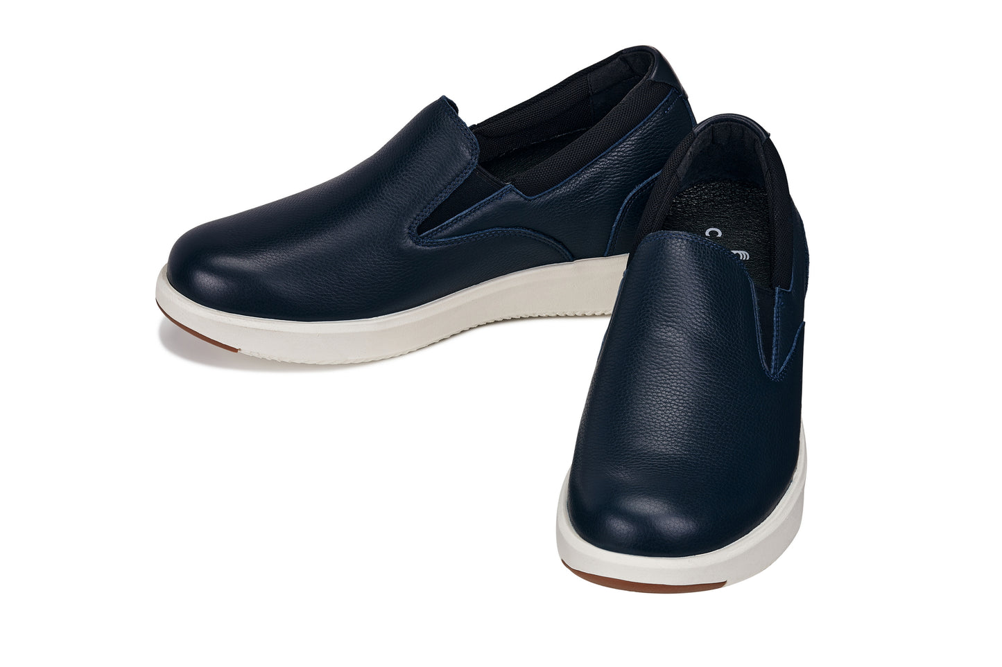 CALTO - J1421 - 2.8 Inches Taller (Donkerblauw-Grijs) - Leren Loafers