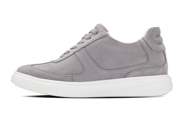 CALTO - J2202 - 2.6 Inches Taller (Grey/White Sole) - Lightweight Nubuck Sneakers