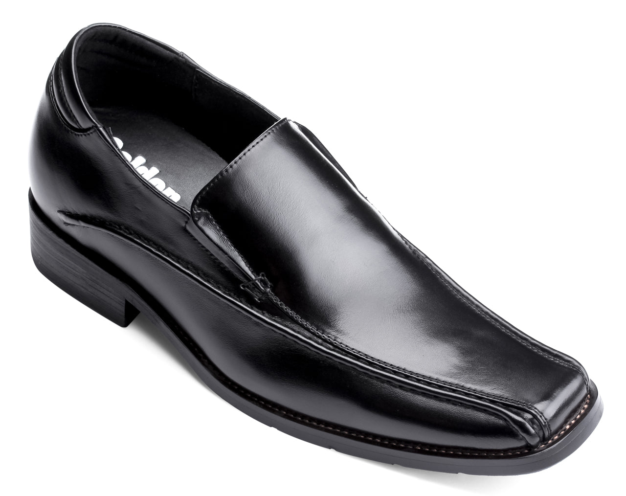 CALDEN Chaussures habillées en cuir noir de 2,6 po de hauteur MD370