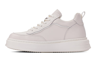 Elevator shoes height increase CALTO - Q431 - 2.6 Inches Taller Lightweight (Cream/White Sole) - Chunky Sole Sneakers