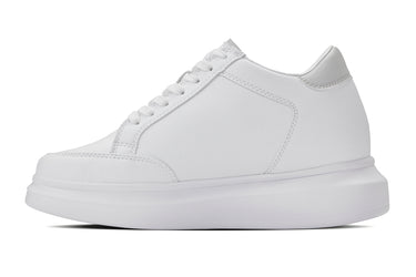 CALTO - Q512 - 2.6 Inches Taller Lightweight (Pure White/White Sole) - Chunky Sole Sneakers