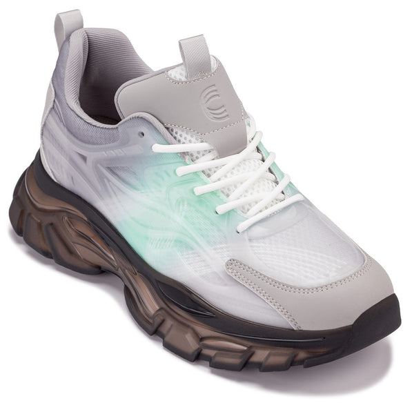 CALTO - S3863 - 2.6 Inches Taller (Green/Grey) - Chunky Sole  display picture 2
