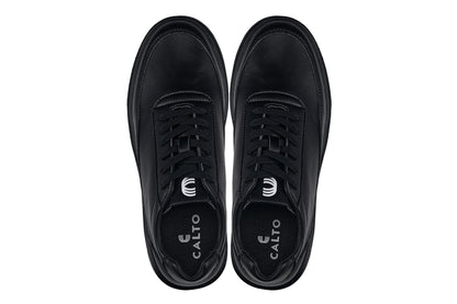 CALTO - X1646 - 2.8 Inches Taller (Pitch Black) - Lightweight Sneakers