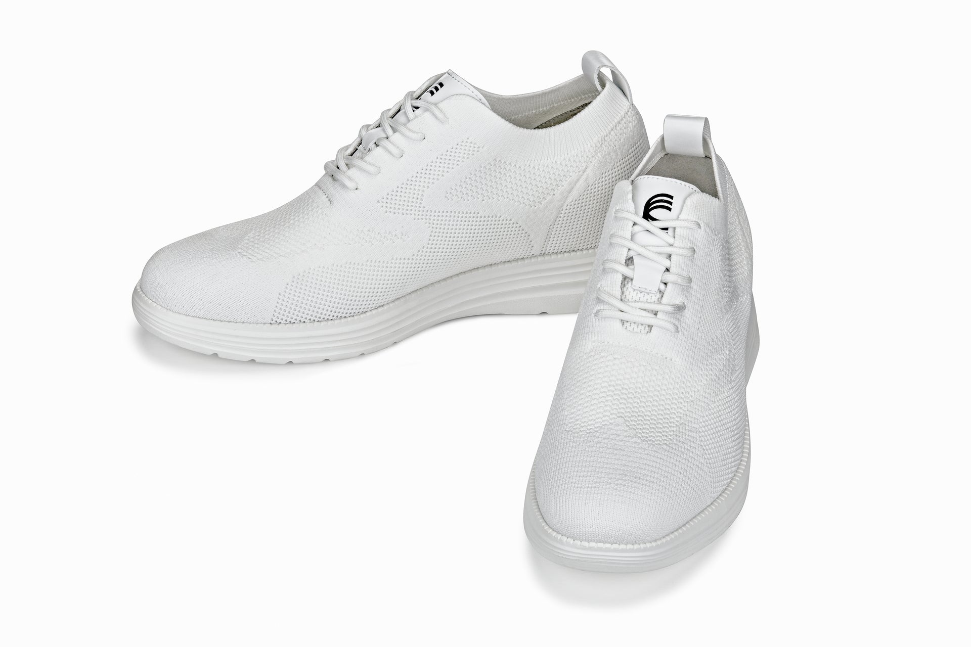 CALTO - X2633 - 2.8 Inches Taller (White) - Lace Up Casual Walker - Lightweight