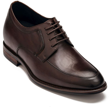 Height Increase Elevator Shoes Men CALTO - Y7426 - 2.8 Inches Taller (Chocolate Brown)