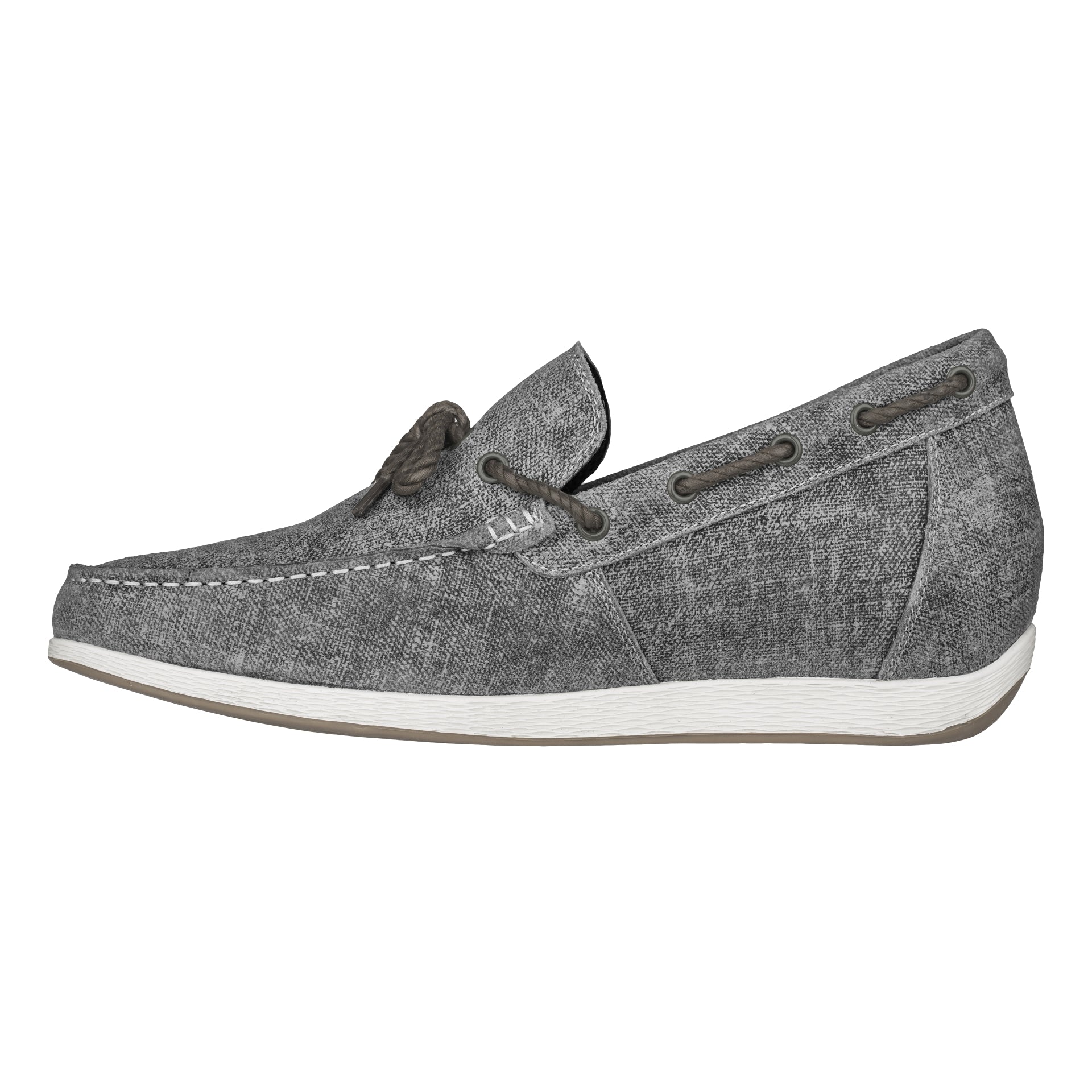 CALTO Denim Grey Boat Shoes - TallMenShoes.com display picture 1