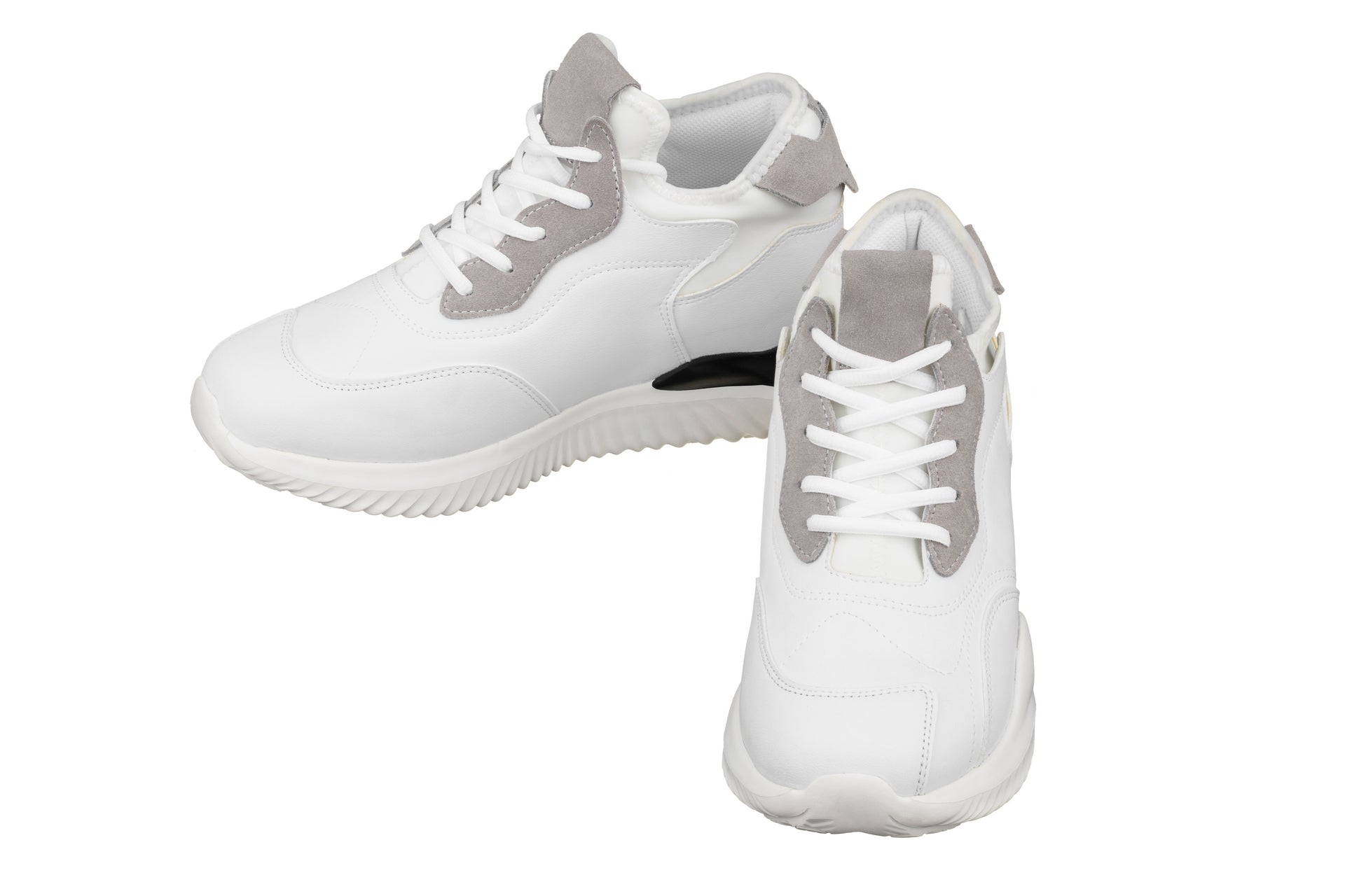 Elevator shoes height increase CALTO - S4204 - 3.2 Inches Taller (White) - Lightweight Sneakers