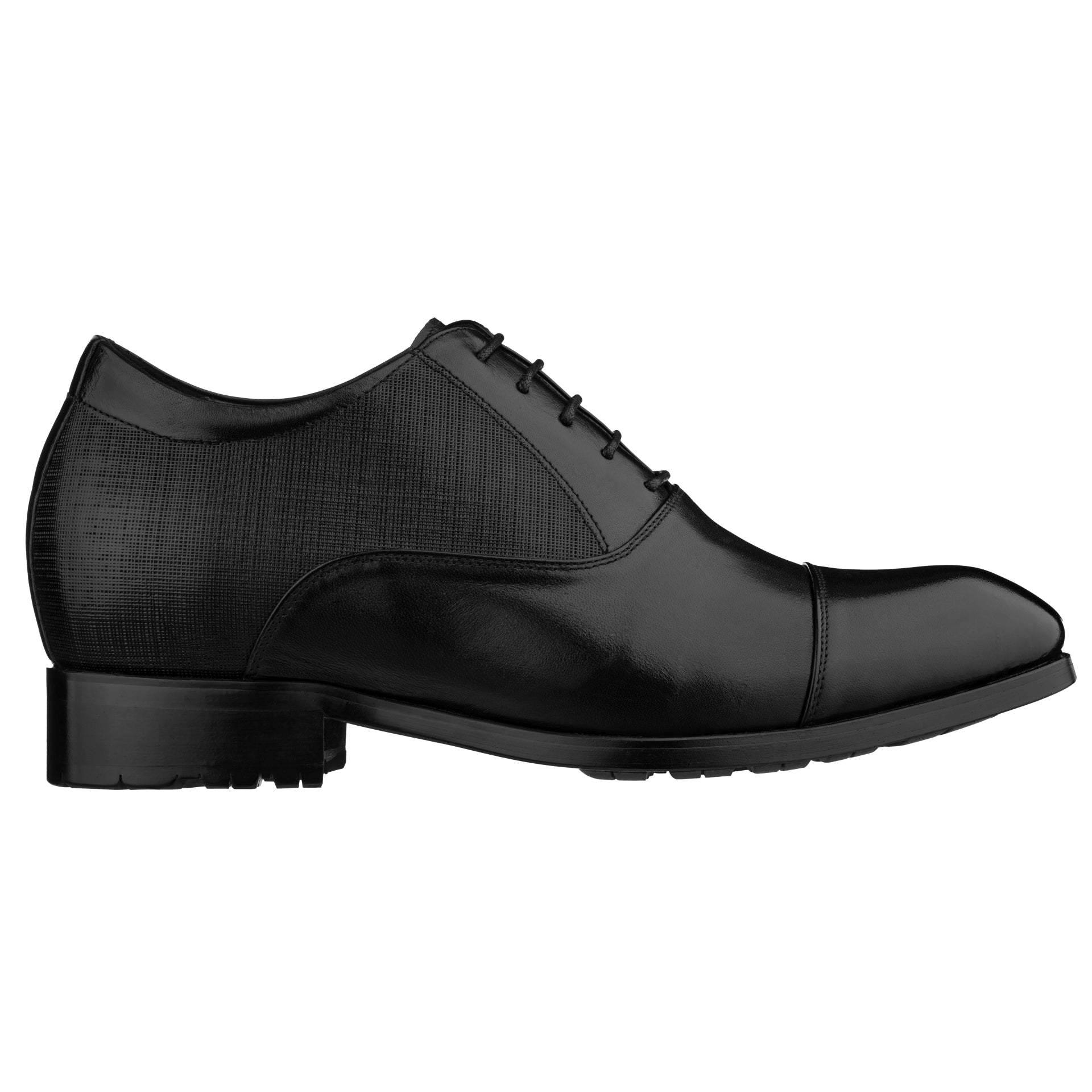 Elevator shoes height increase CALTO - Y6710 - 3 Inches Taller (Black) - Dress Shoes