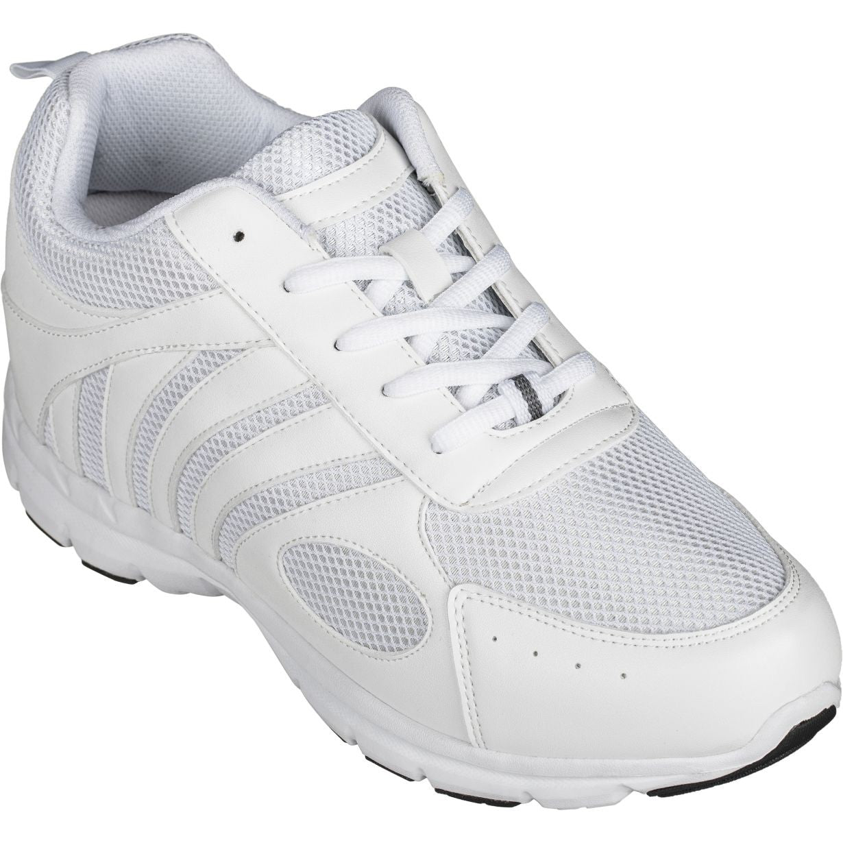 Elevator shoes height increase CALTO Light White Elevator Sneakers - Three Inches - G3303