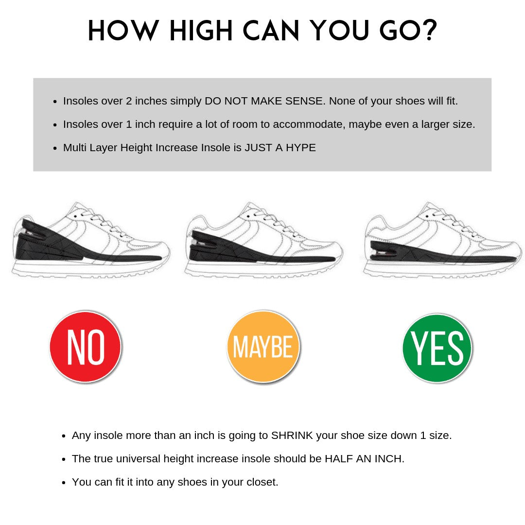 High-Arch Mid-Sole Supporting Shoe Lifts - 1.5 Inches High-Arch Mid-Sole Supporting Shoe Lifts - 1.5 Inches