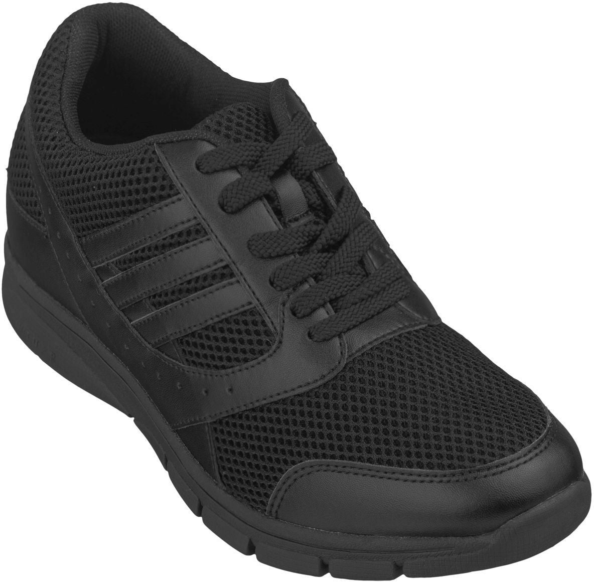 Elevator shoes height increase TOTO - X6319 - 2.8 Inches Taller (Black) - Super Lightweight