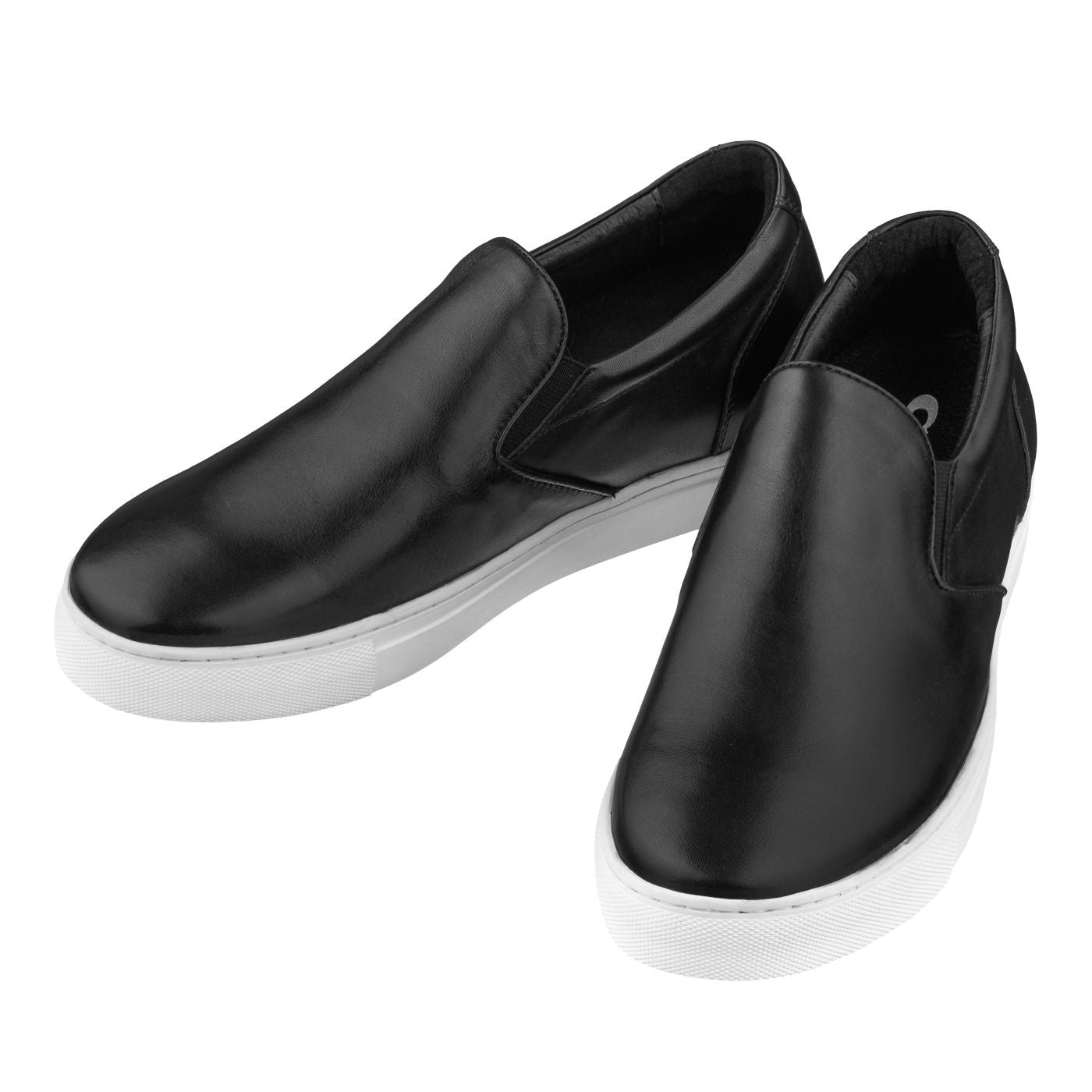 Elevator shoes height increase CALTO - T1021 - 2.4 Inches Taller (Black) Nappa Leather - Lightweight