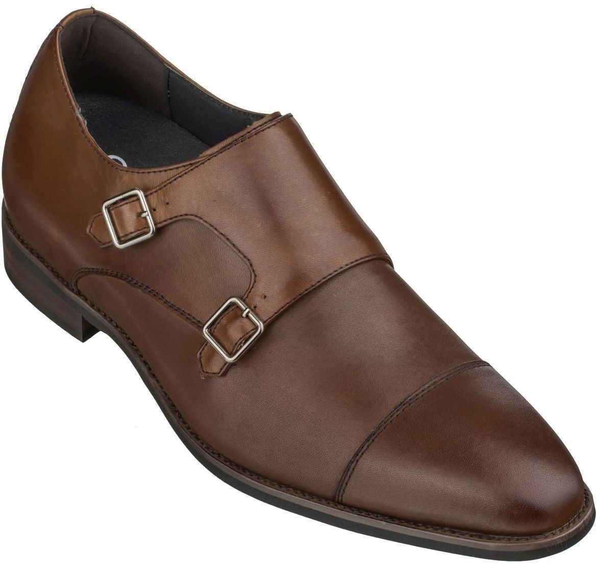 Elevator shoes height increase CALTO - S3507 - 3.0 Inches Taller (Dark Brown)