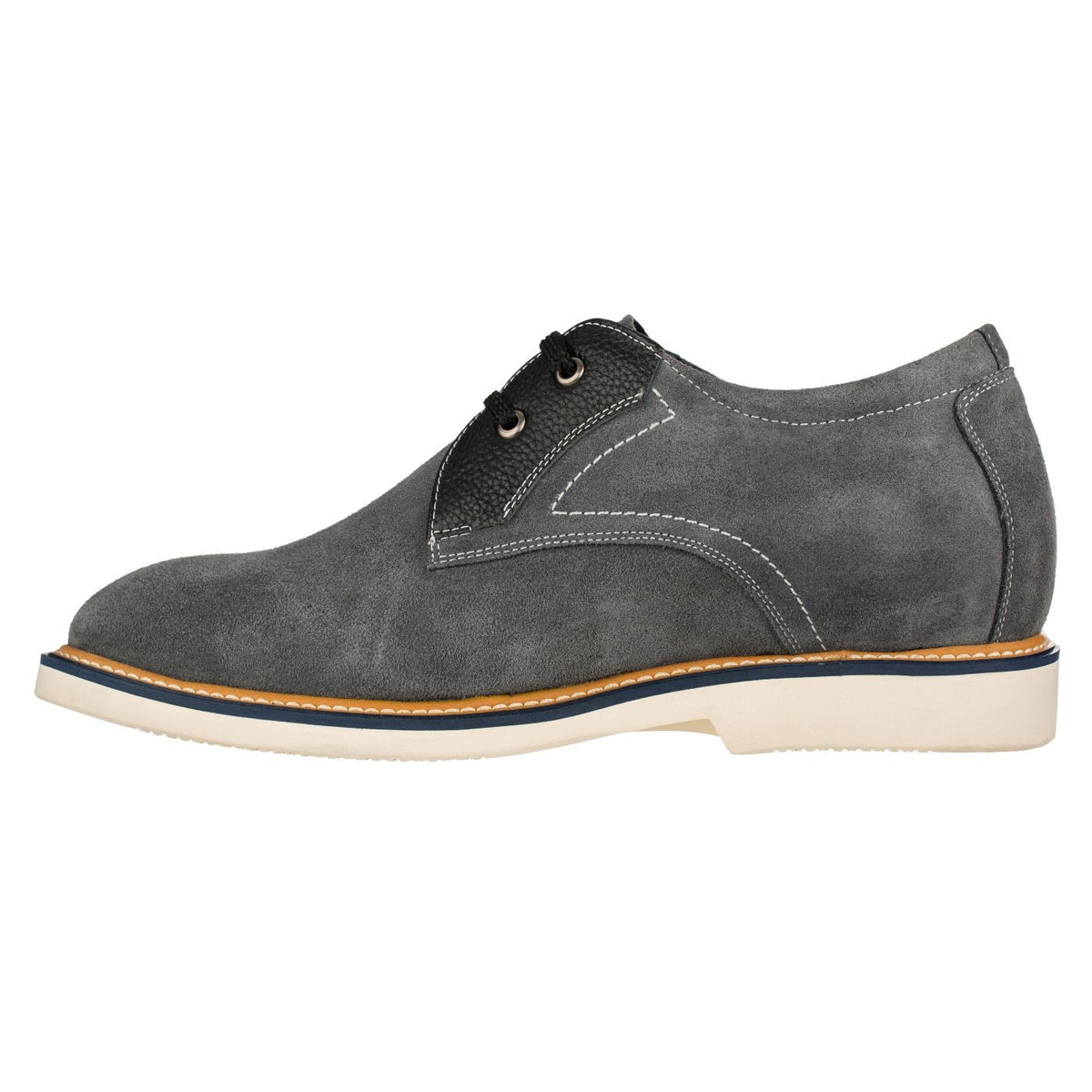 CALTO Nubuck Grey Leather Shoes - Business Casual – Tallmenshoes.com