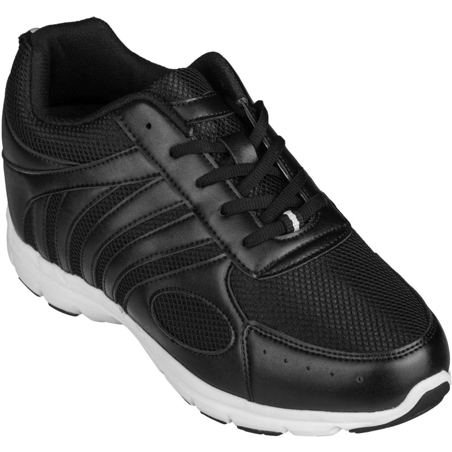 CALTO G3304 Men's Elevator Lift Sneakers, Black