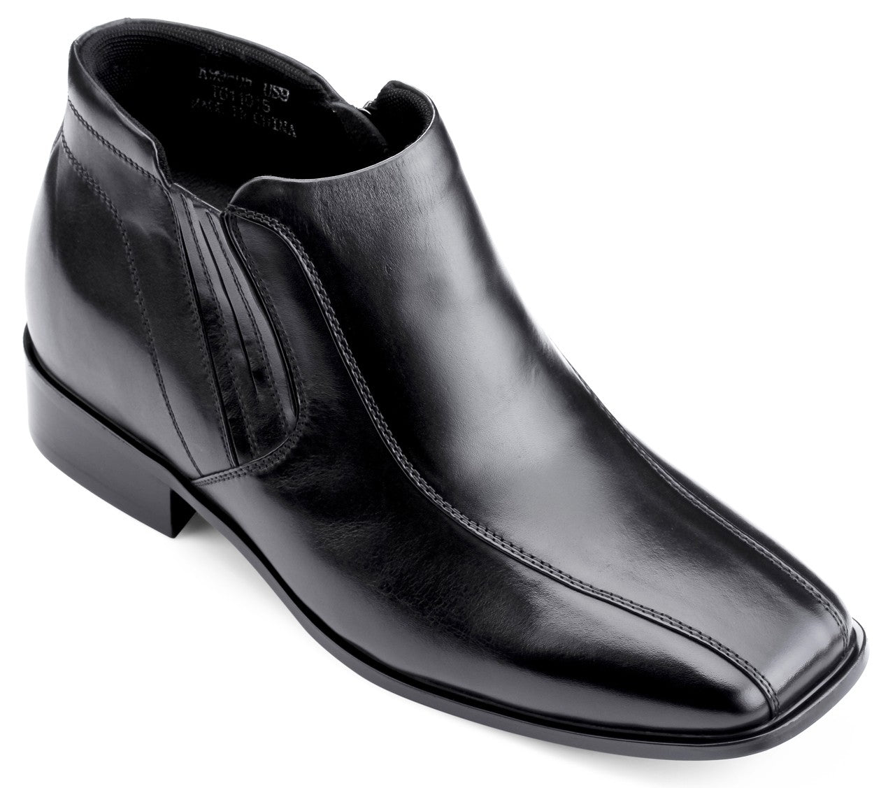 CALDEN - K99805 - 3.2 Inches Taller (Black) Zipper Boots Elevator Shoes ...