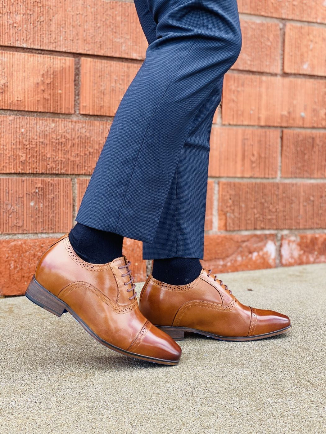 TOTO 3" Taller Brown Elevator Dress Shoes - F6506B TOTO 3" Taller Brown Elevator Dress Shoes - F6506B